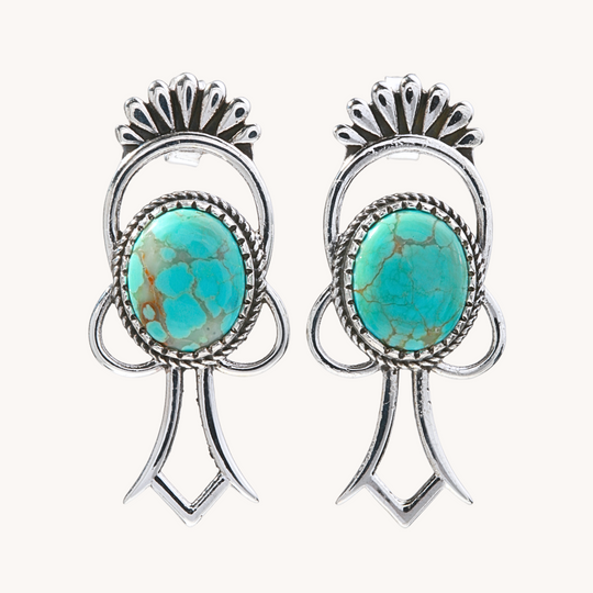 Turquoise Squash Blossom Earrings