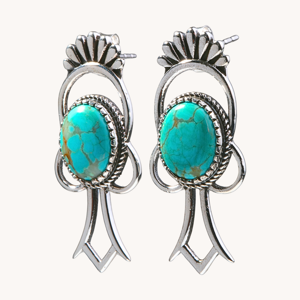 Turquoise Squash Blossom Earrings