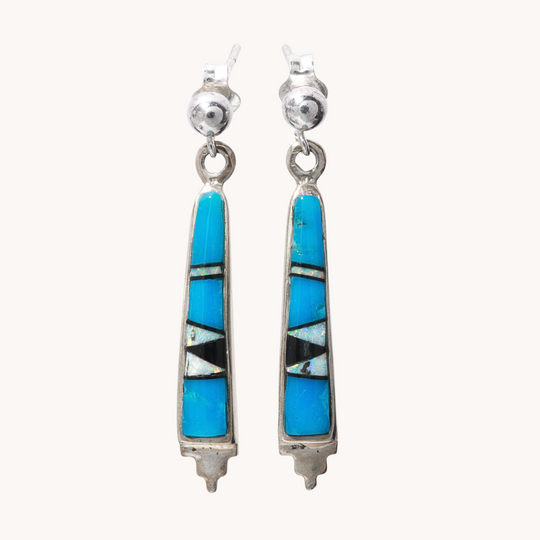 Turquoise Inlay Drop Earrings