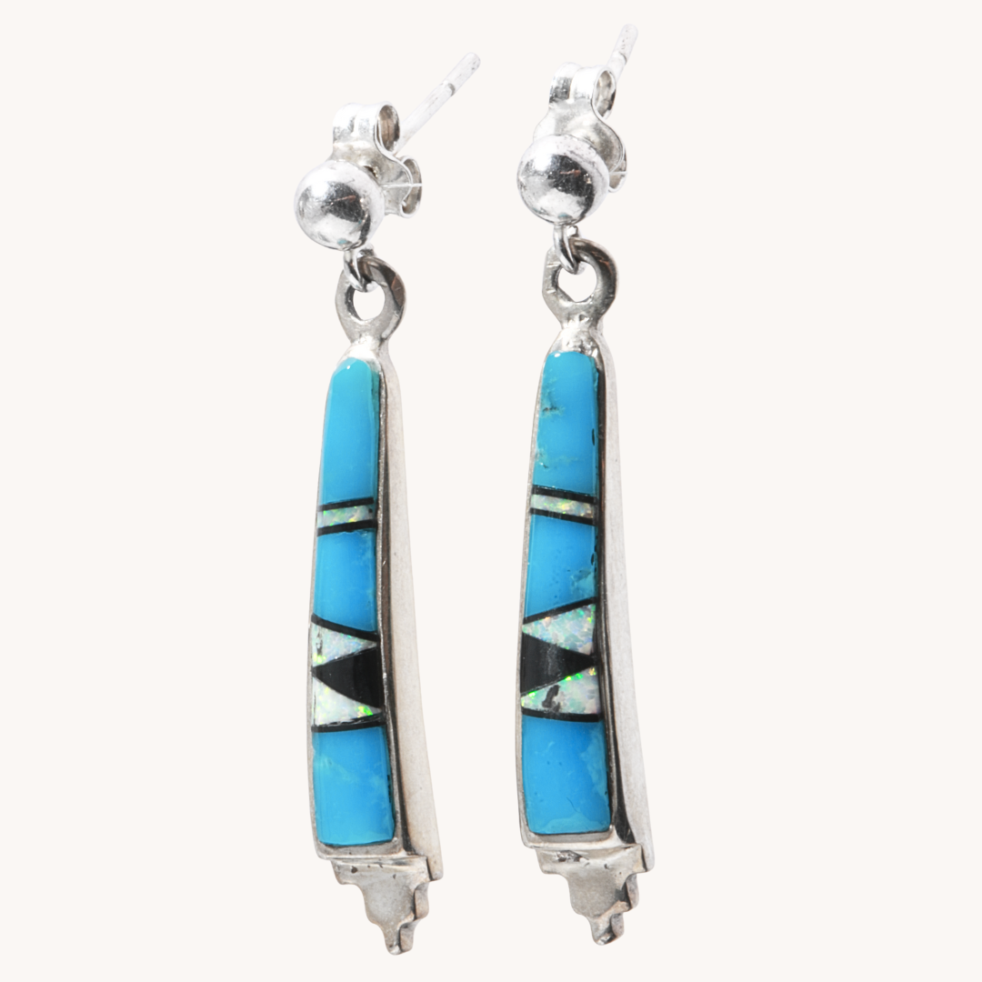 Turquoise Inlay Drop Earrings