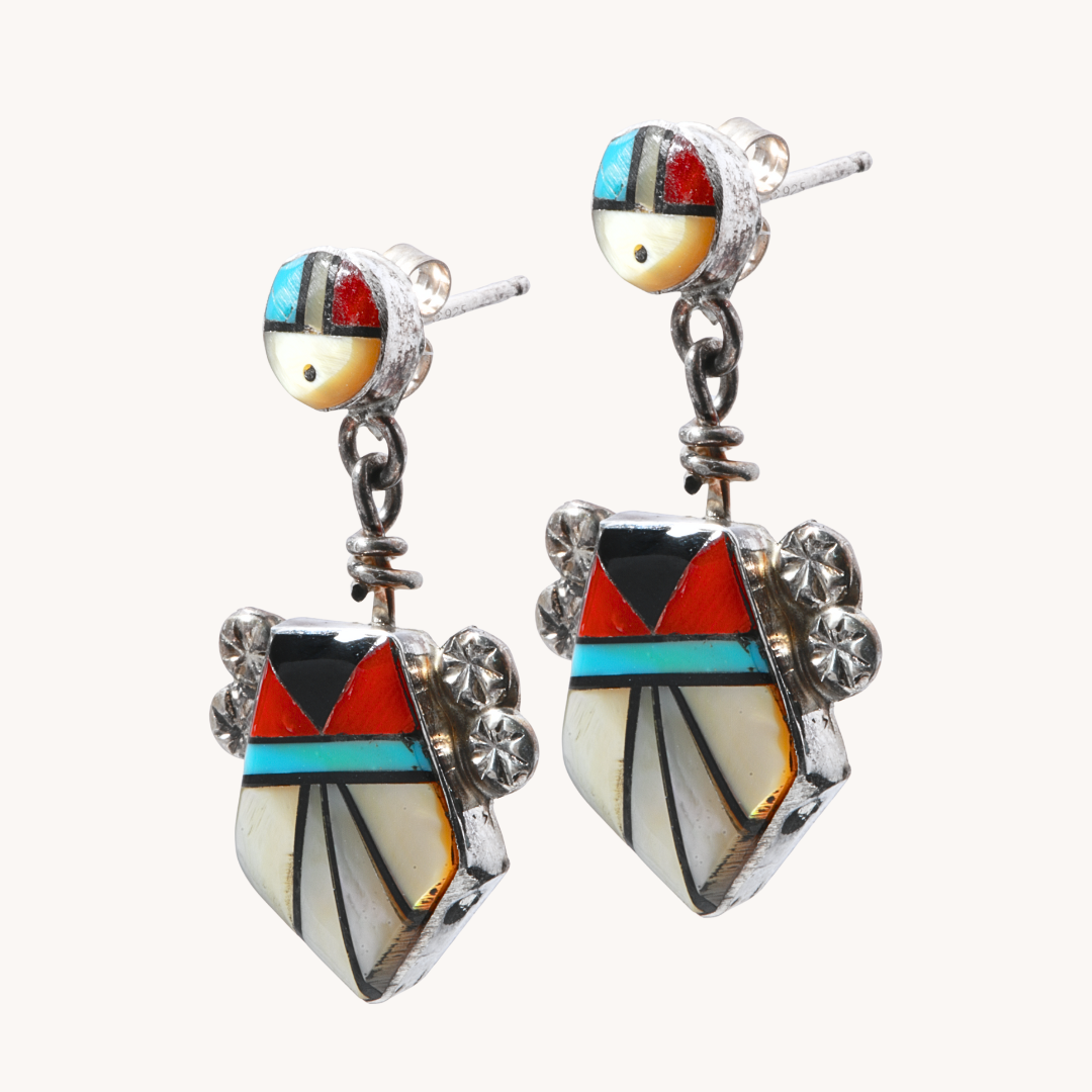 Zuni Sunface Drop Earrings