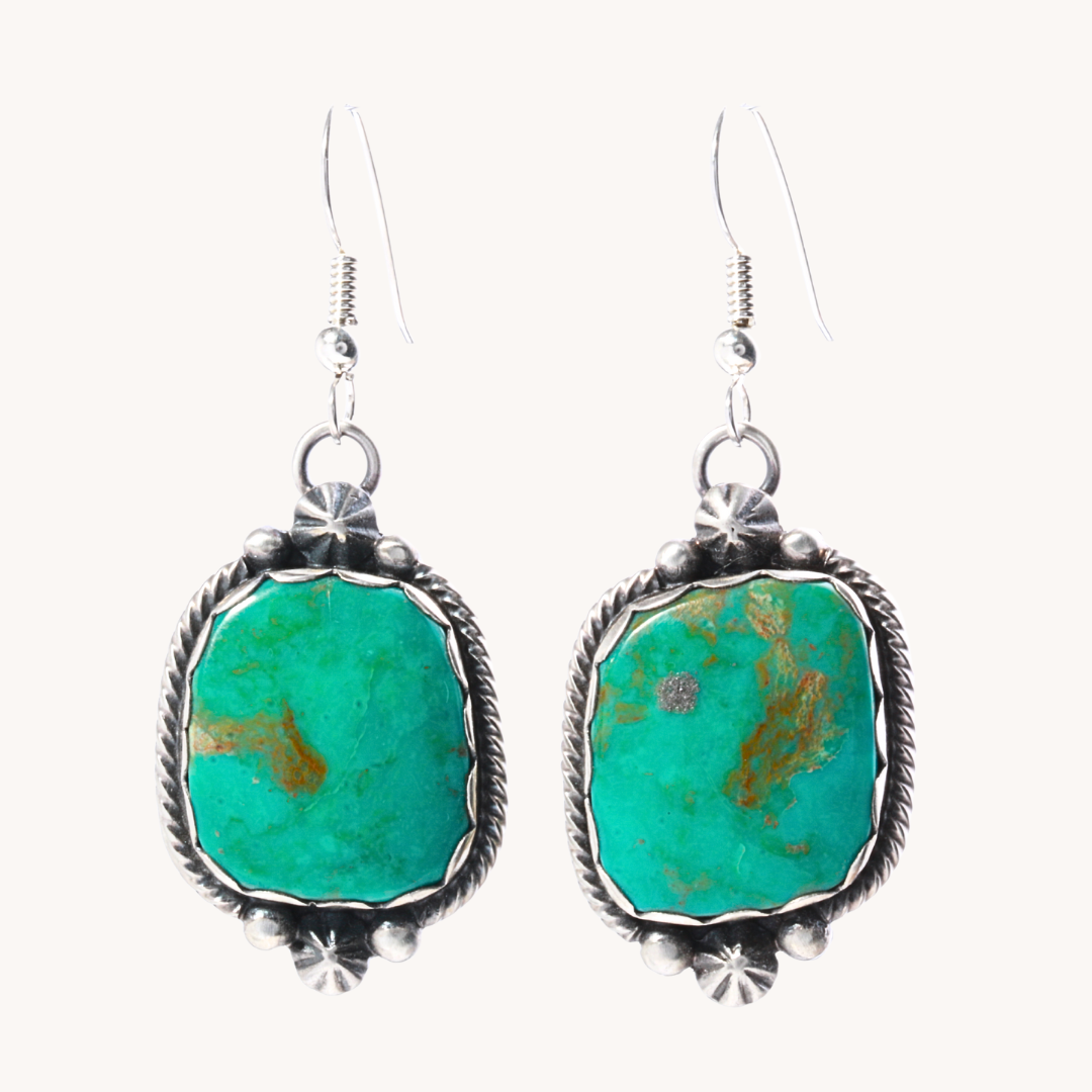 Natural Turquoise Dangle Earrings