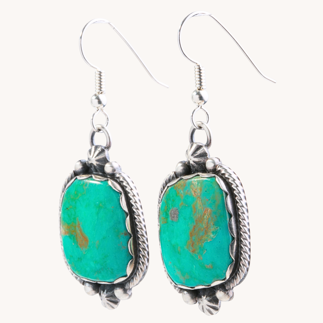 Natural Turquoise Dangle Earrings