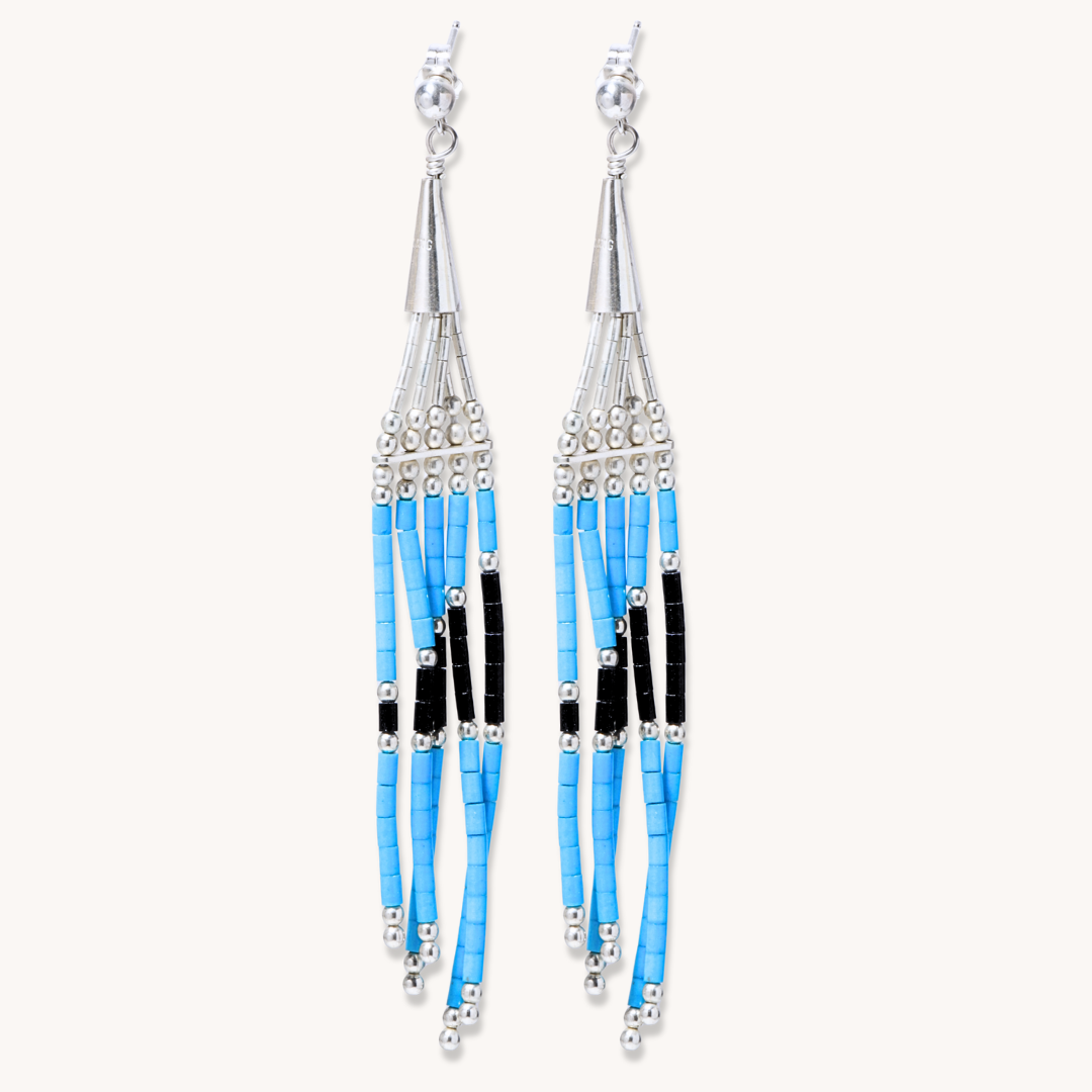 Rug Pattern Beaded Post Earrings