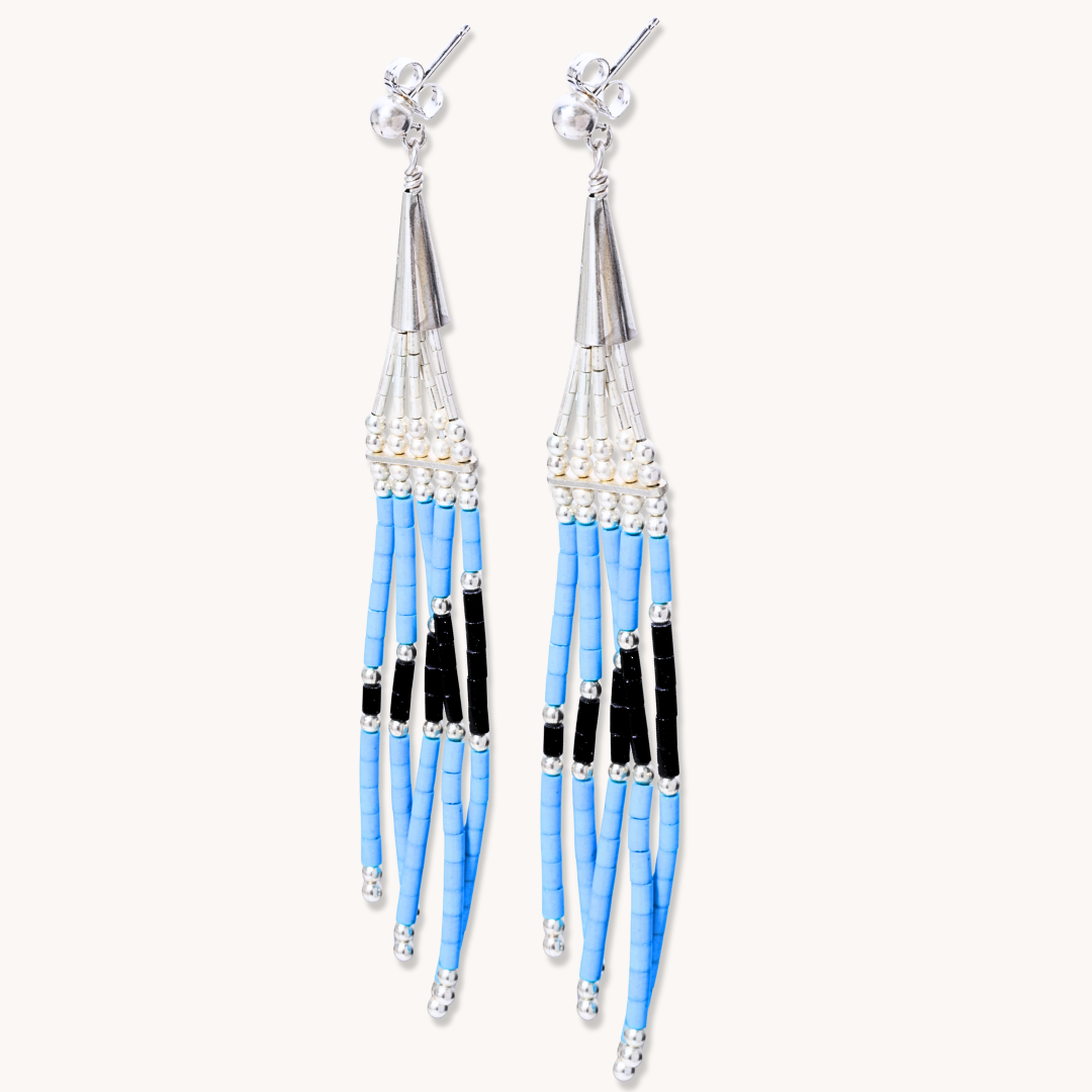 Rug Pattern Beaded Post Earrings