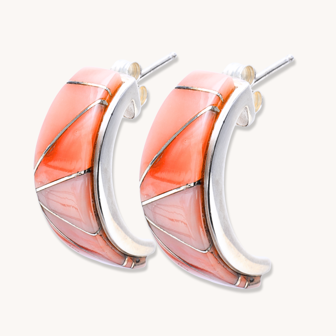Inlay Half-Hoop Earrings