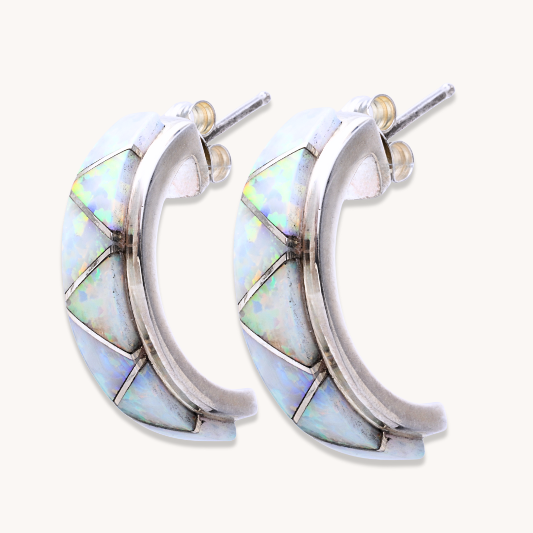 Inlay Half-Hoop Earrings