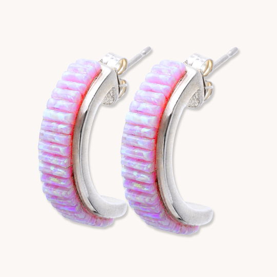 Inlay Half-Hoop Earrings