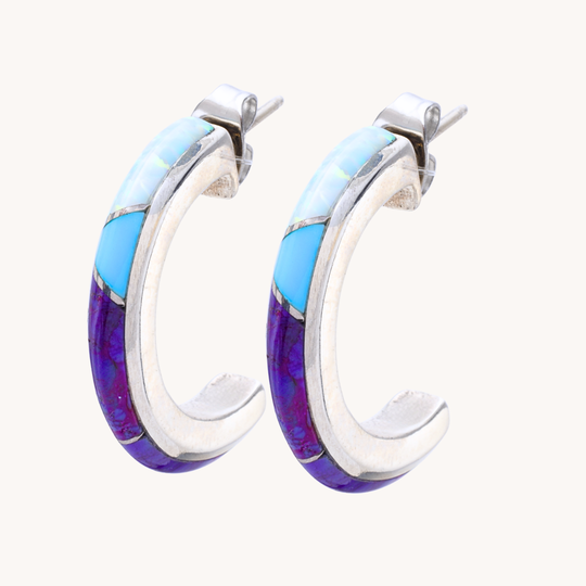 Inlay Half-Hoop Earrings