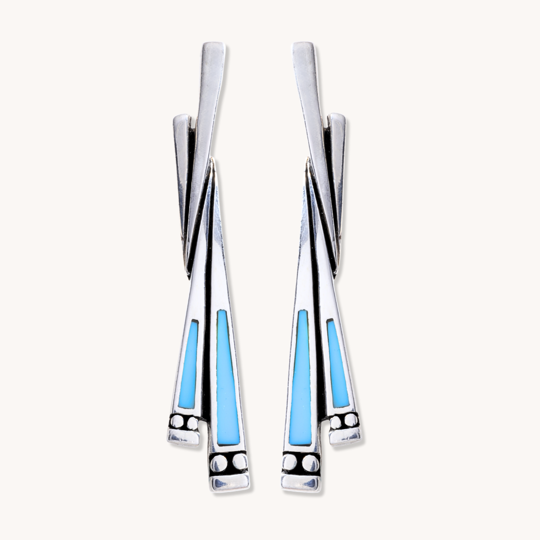 Turquoise Inlay Drop Earrings