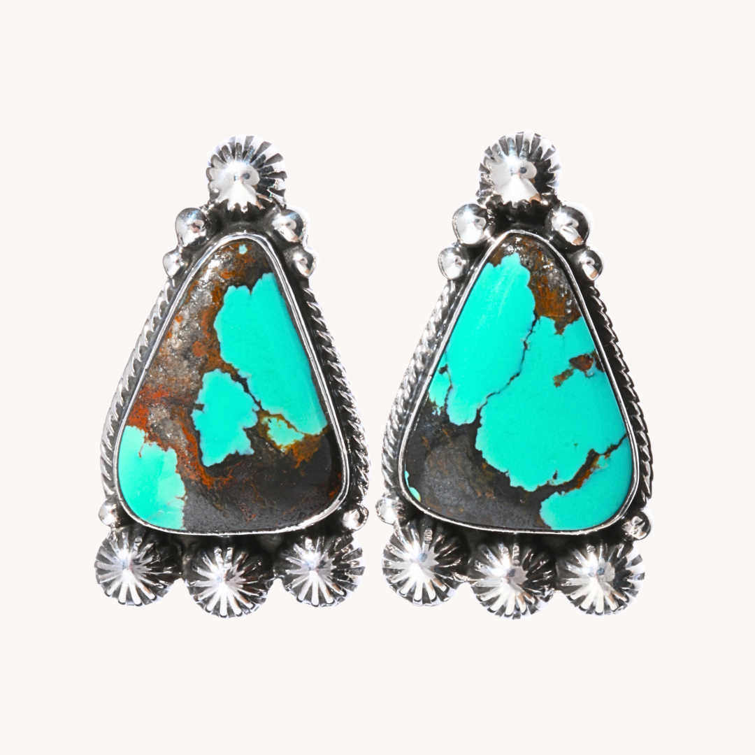 Statement Turquoise Post Earrings