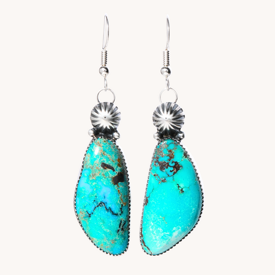 Handcrafted Turquoise Dangle Earrings