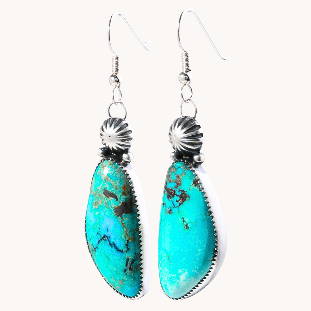 Handcrafted Turquoise Dangle Earrings
