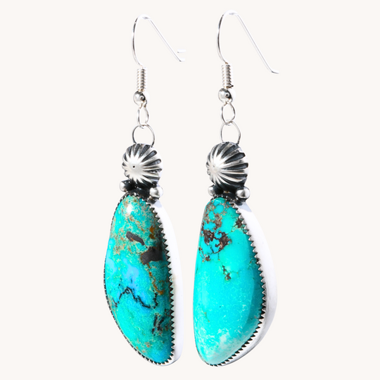 Handcrafted Turquoise Dangle Earrings