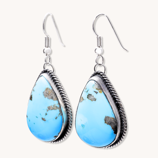 Teardrop Turquoise Dangle Earrings