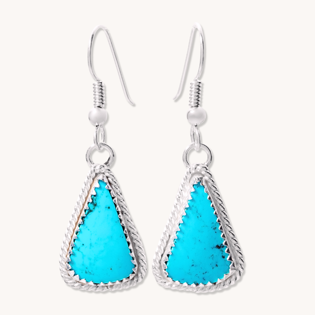 Triangle Turquoise Dangle Earrings