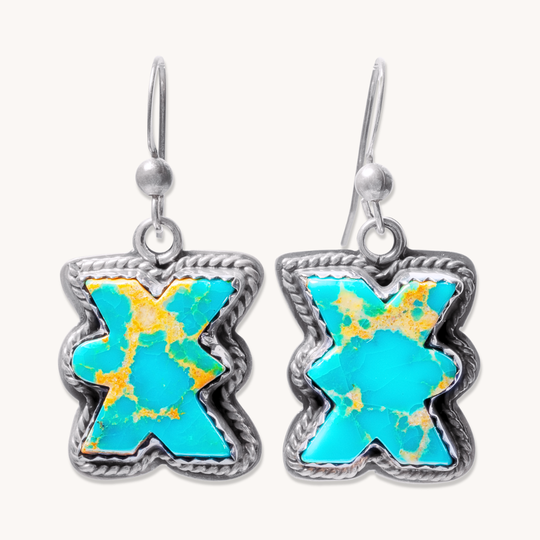 Turquoise Cross Dangle Earrings