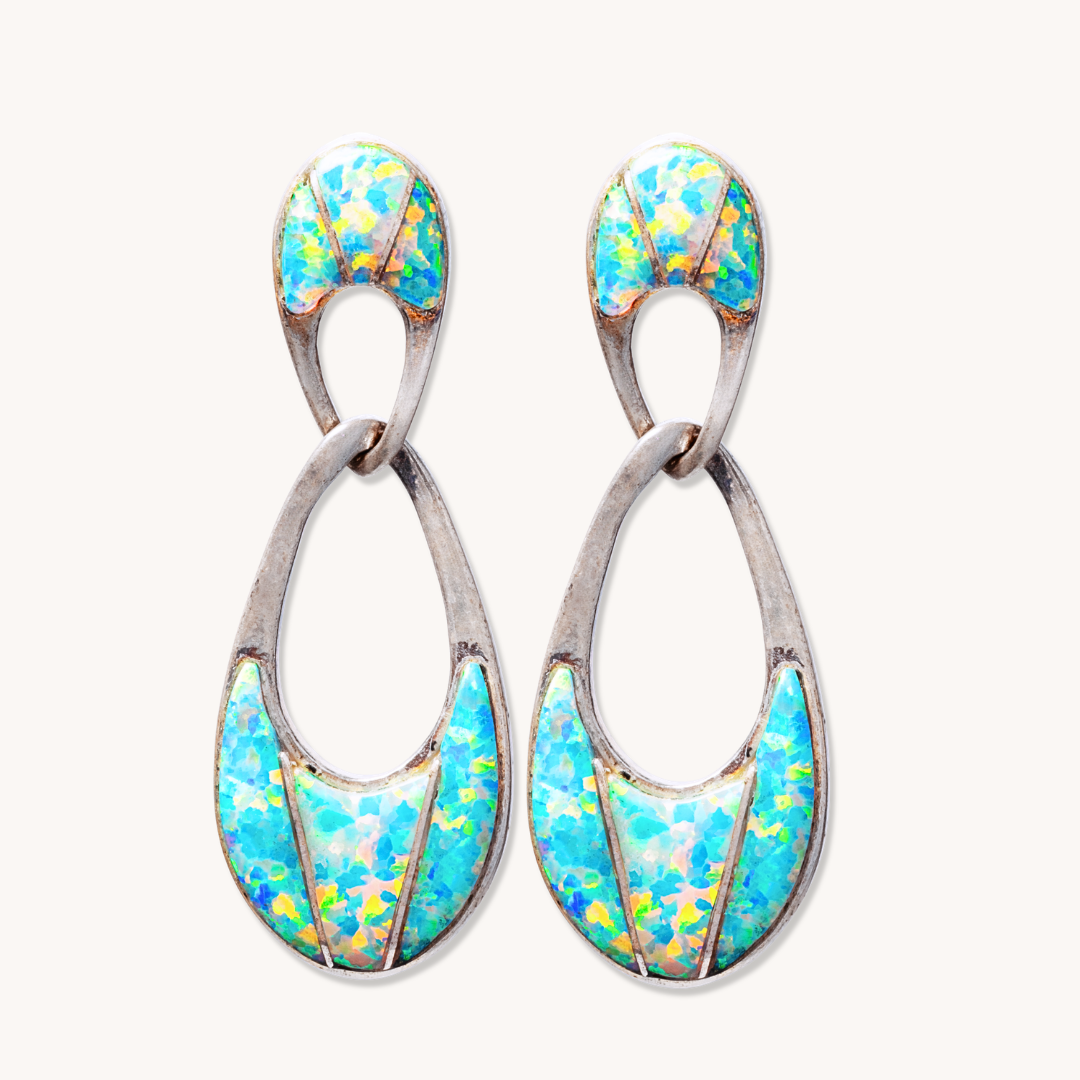 Opal Double-Loop Drop Earrings
