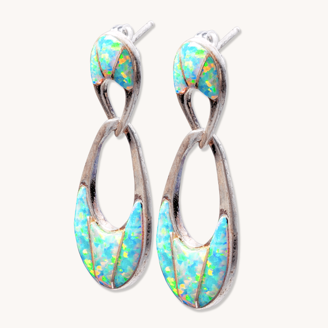 Opal Double-Loop Drop Earrings