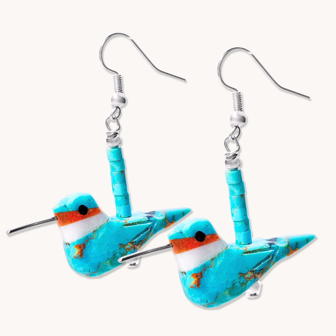 Hummingbird Fetish Dangle Earrings