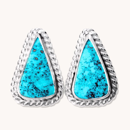 Natural Turquoise Teardrop Post Earrings