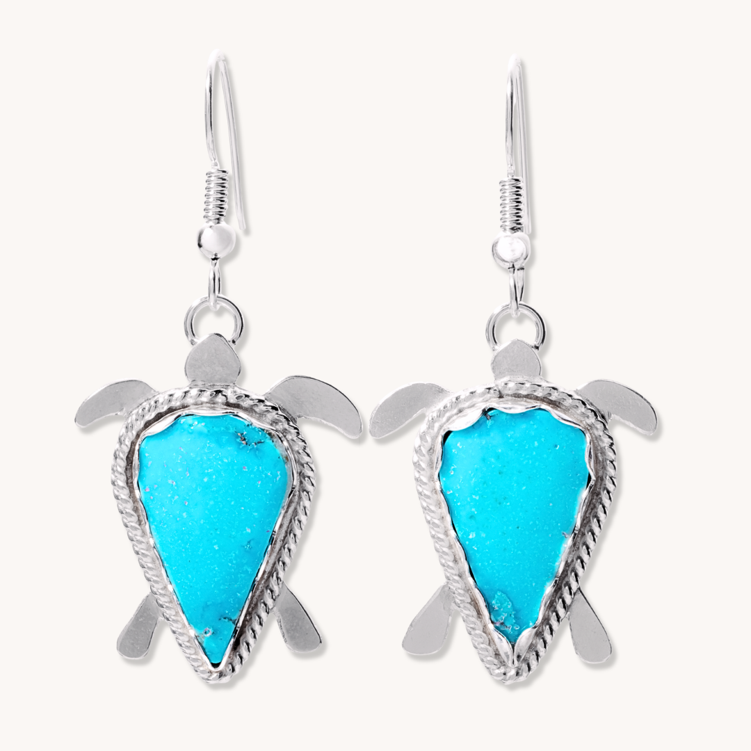 Turquoise Turtle Dangle Earrings