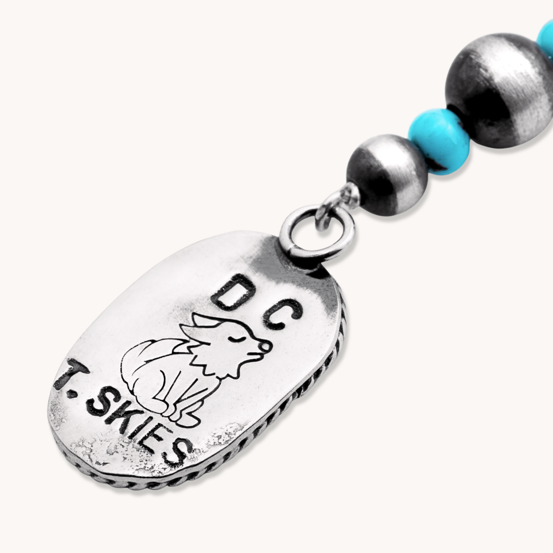 Natural Turquoise Drop Earrings with Desert Pearl Accents