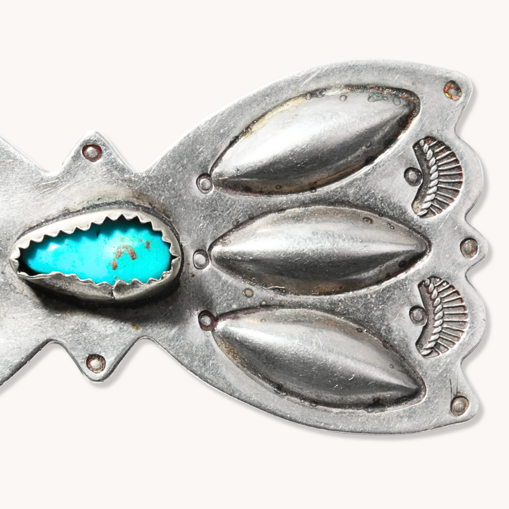Butterfly Concho Pin with Turquoise