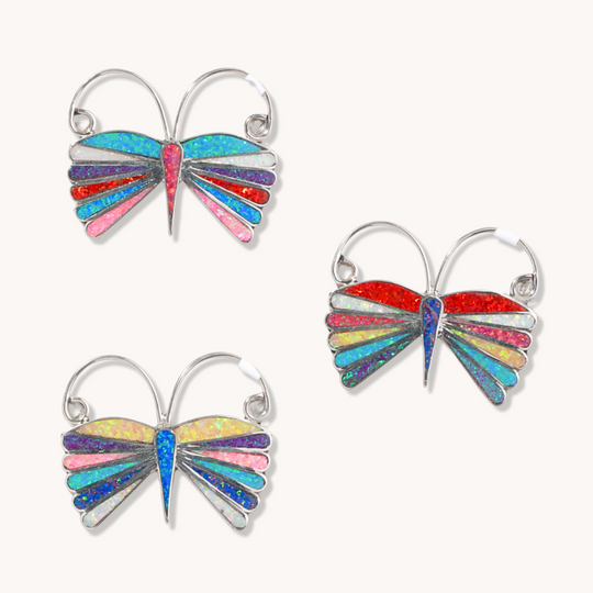 Multicolor Opal Butterfly Pins