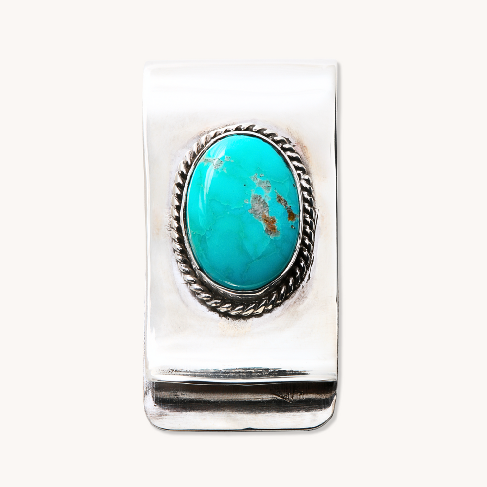 Sterling Silver Money Clips with Turquoise