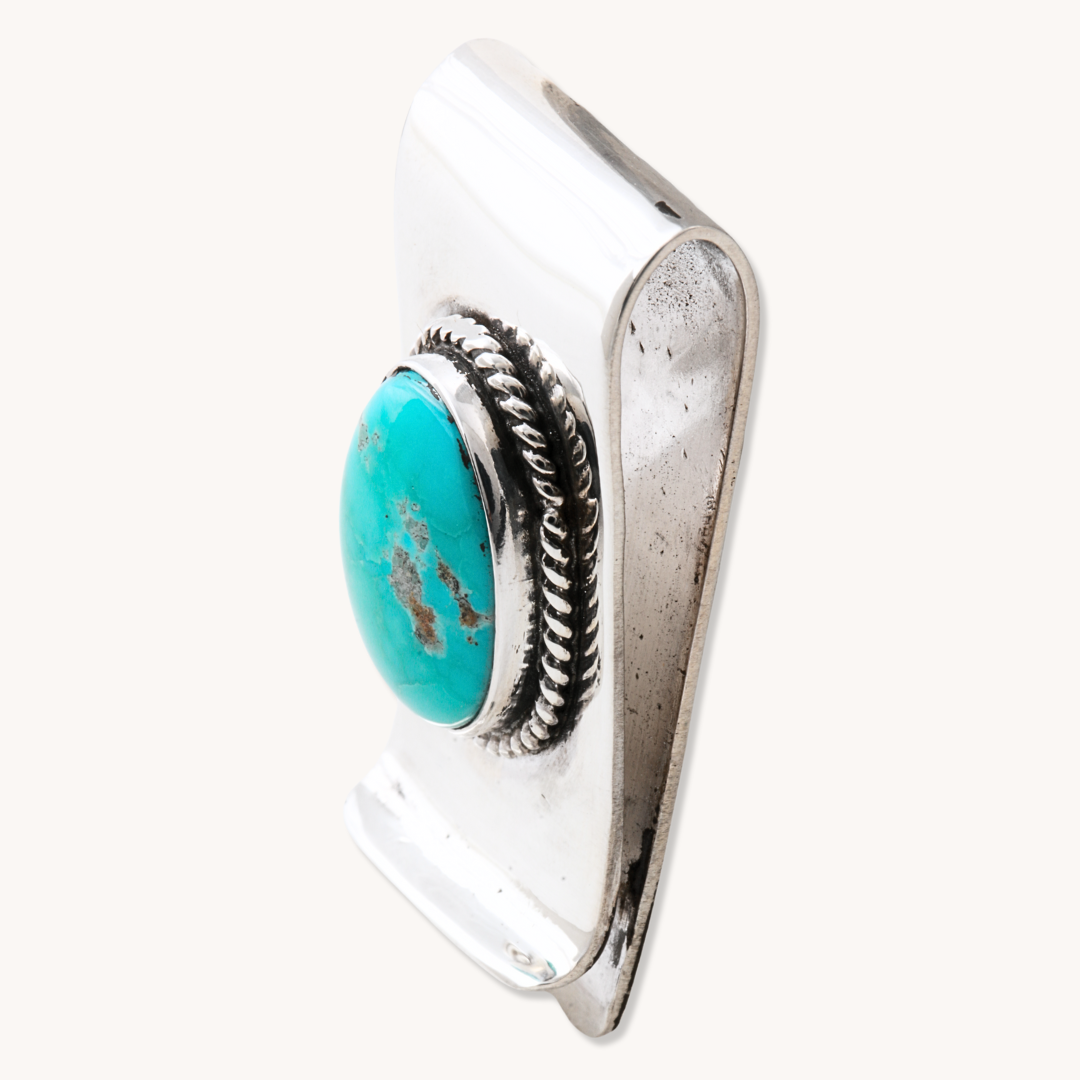 Sterling Silver Money Clips with Turquoise