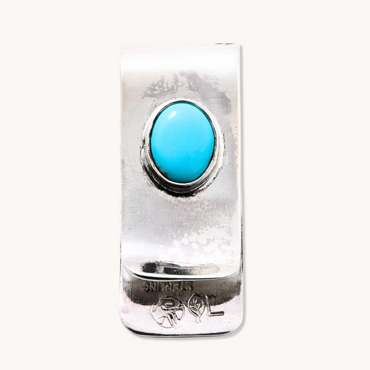 Sterling Silver Money Clips with Turquoise