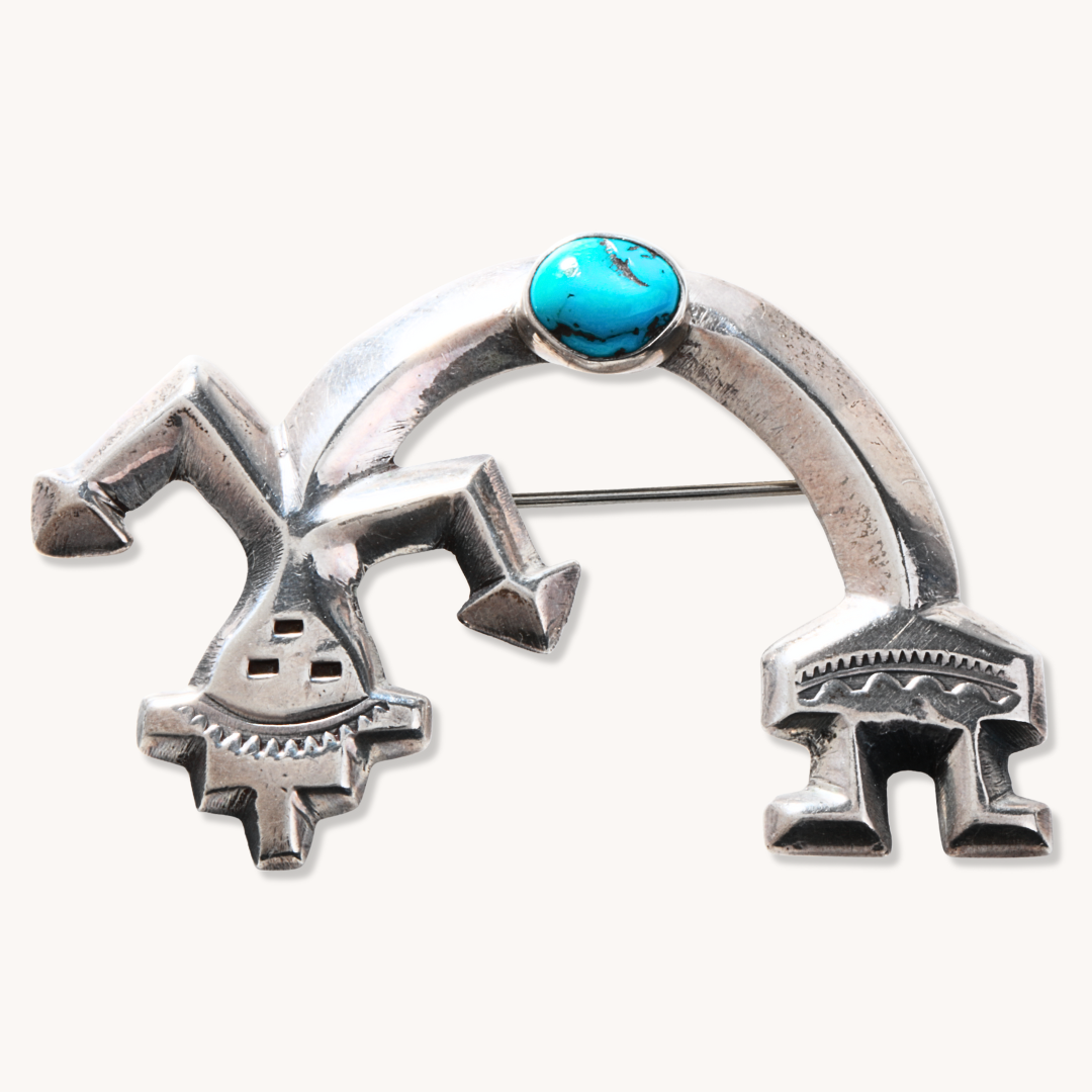Rainbow Man Pin with Turquoise