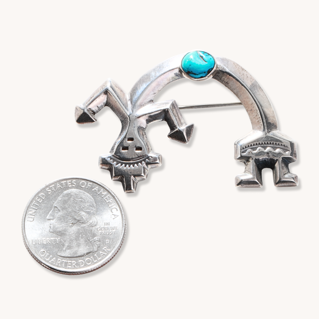 Rainbow Man Pin with Turquoise
