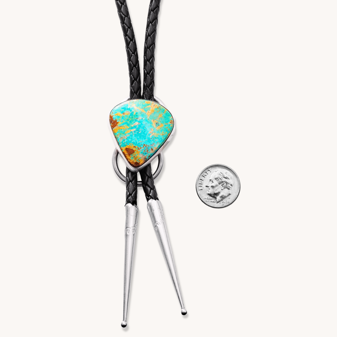 Phil Secatero Navajo Turquoise Bolo Tie