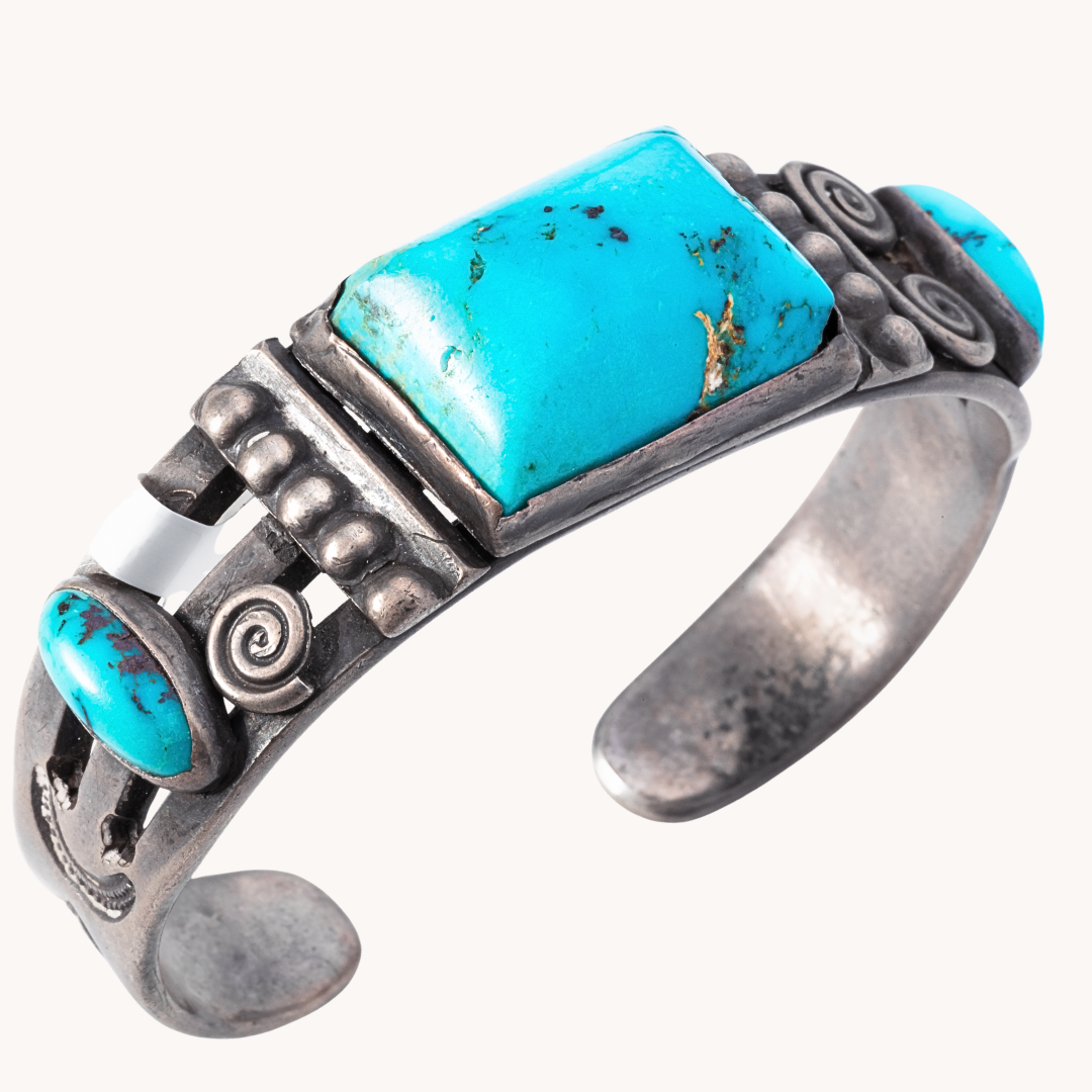 Vintage 3-Stone Turquoise Bracelet