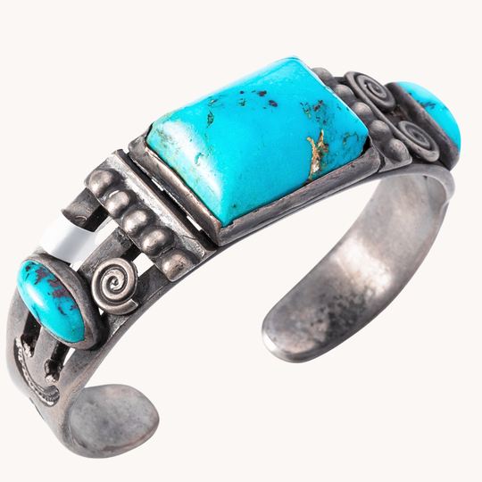 Vintage 3-Stone Turquoise Bracelet