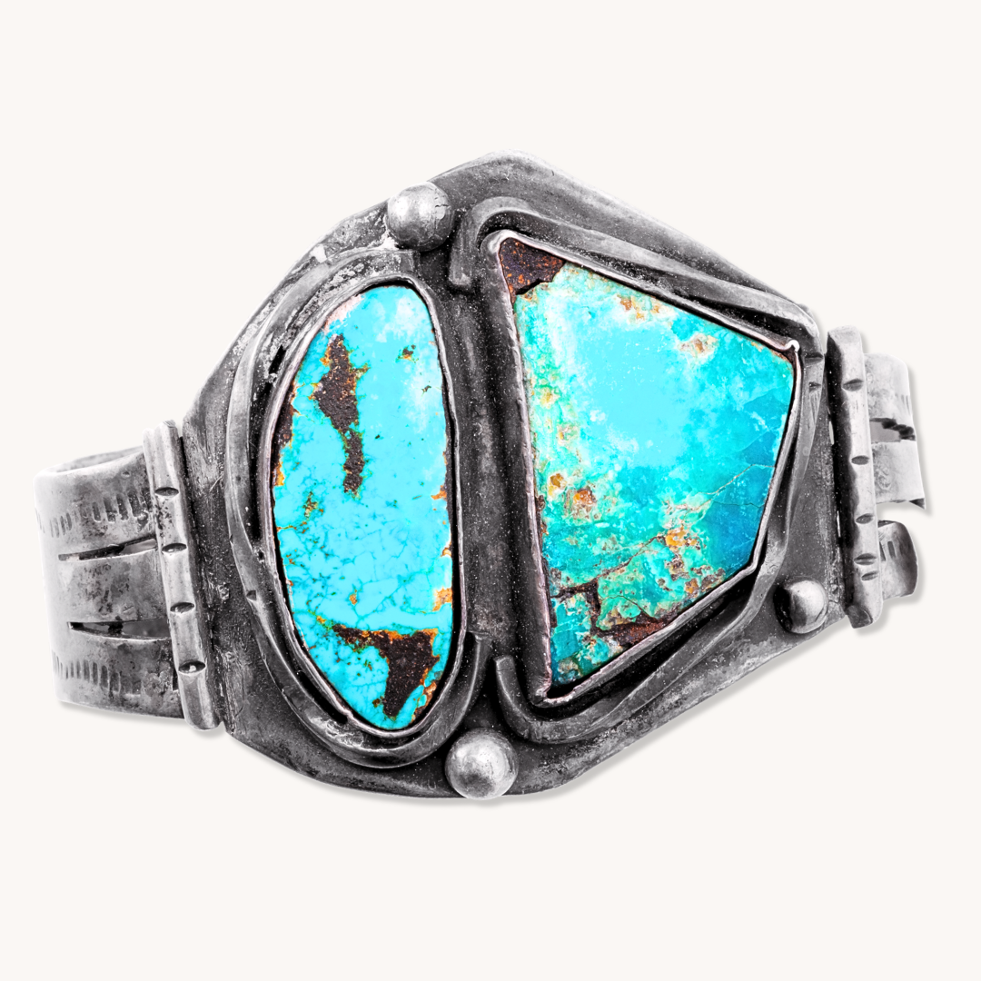 2-Stone Vintage Turquoise Bracelet