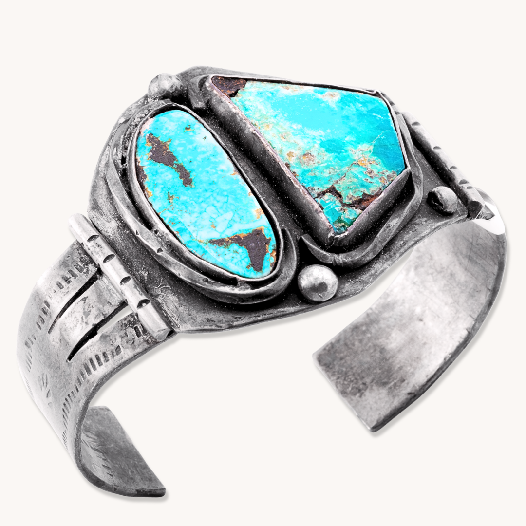 2-Stone Vintage Turquoise Bracelet