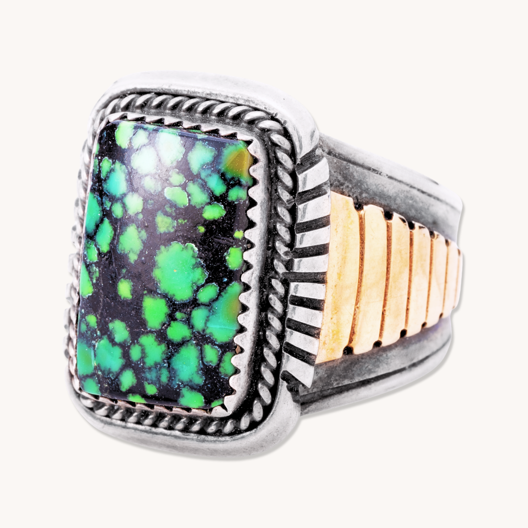 Turquoise Ring with 14k Gold Accents