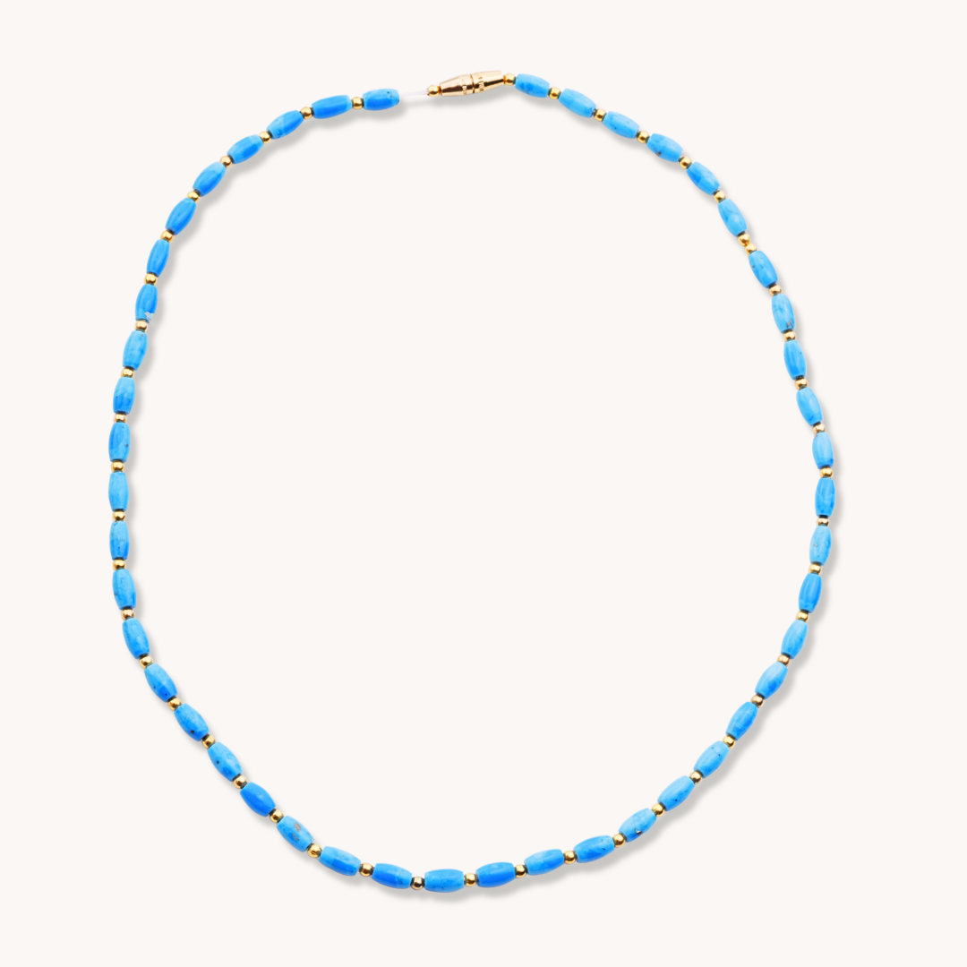 Turquoise and Brass Beads Necklace