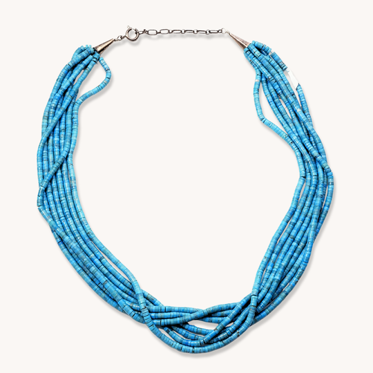 7-Strand Turquoise Heishe Beads Necklace