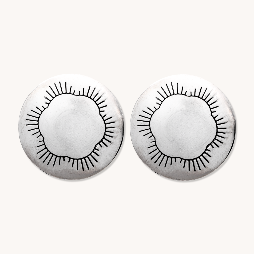 Sterling Silver Concho Post Earrings