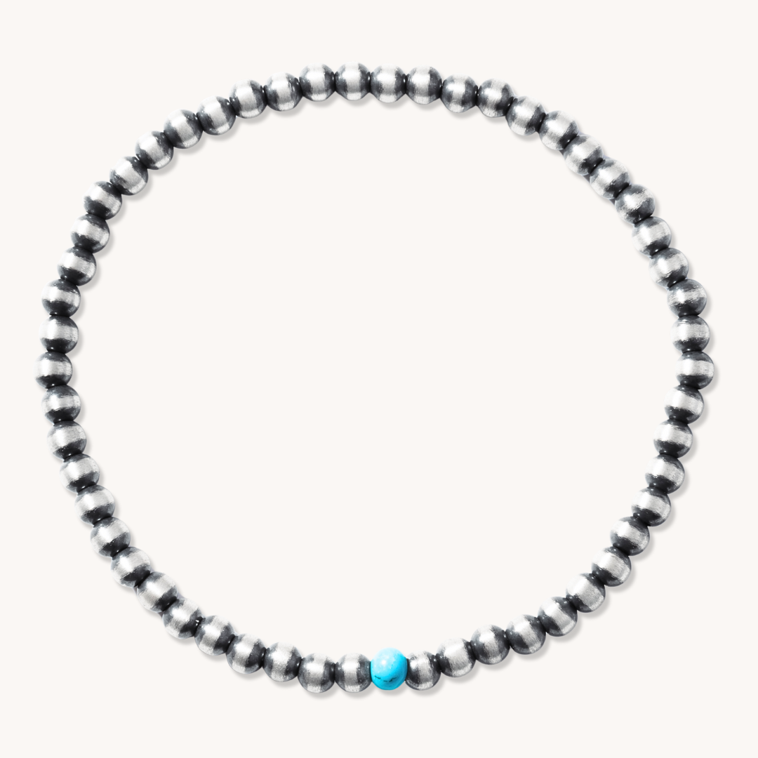 Bead Maiden: Desert Pearl & Egyptian Turquoise Stretch Bracelet