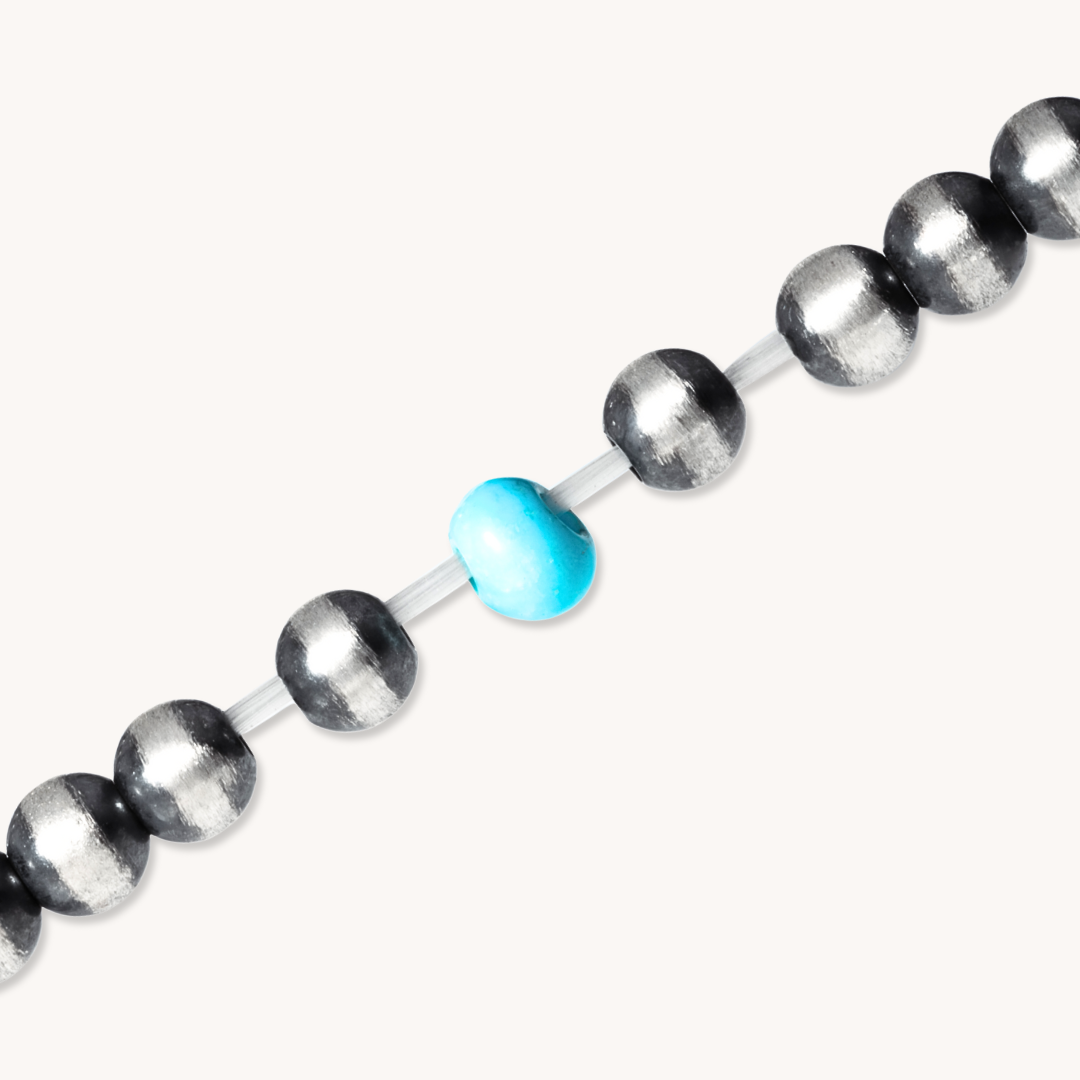 Bead Maiden: Desert Pearl & Egyptian Turquoise Stretch Bracelet