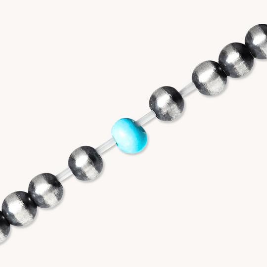 Bead Maiden: Desert Pearl & Egyptian Turquoise Stretch Bracelet