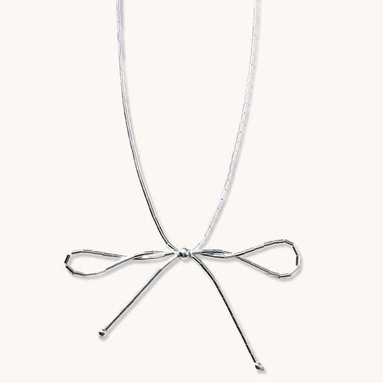 Bead Maiden: Liquid Silver Bow Necklace