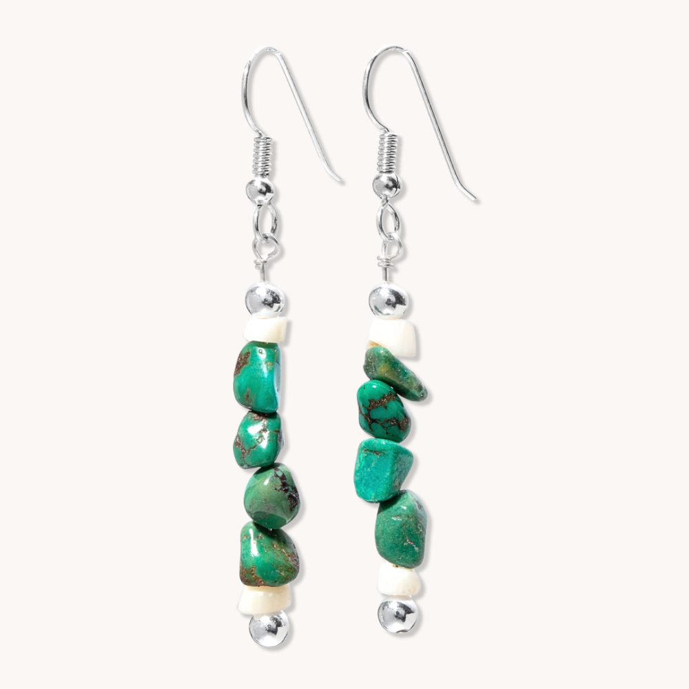 Bead Maiden: Turquoise Clover Earrings