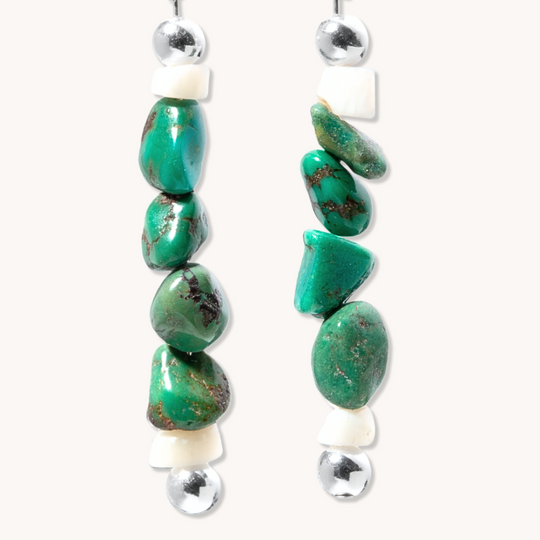 Bead Maiden: Turquoise Clover Earrings