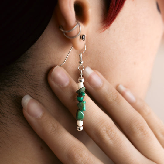 Bead Maiden: Turquoise Clover Earrings